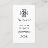 Holistic Health Therapist Logo White Professional 名刺 (裏面)