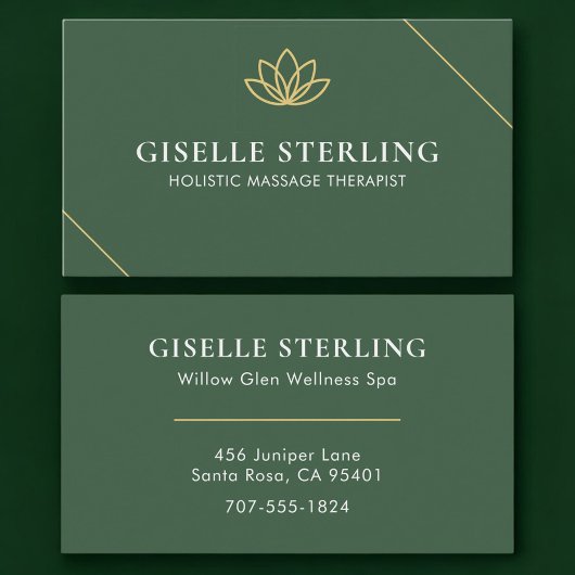 Holistic Massage Therapist Green Gold 名刺