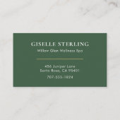 Holistic Massage Therapist Green Gold 名刺 (裏面)