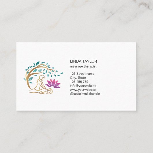 Holistic Massage Therapy Healer Energy Lotus 名刺 (裏面)