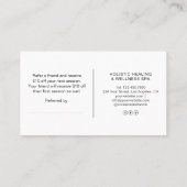 Holistic Therapist Health Coach 紹介カード (裏面)