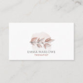 Holistic Wellness Coach Botanical Dusty Pink 名刺 (正面)