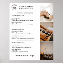 Holistic Wellness Services Menu White ポスター