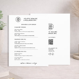 Holistic Wellness Services Minimalist Menu Flyer チラシ