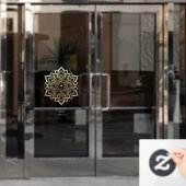 Holistic Yoga Personal Trainer Elegant Mandala  ウィンドウサイン (オフィスドア)