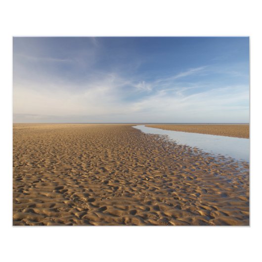 Holkham Beach Norfolk Minimalist Coastal Landscape フォトプリント (正面)