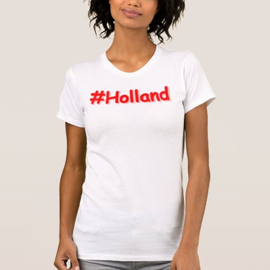 「#Holland」かわいいデザイン。買今 Tシャツ (正面)