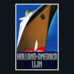 Holland America Line Netherlands Vintage Poster ポスター<br><div class="desc">Fully restored vintage travel poster from the Netherlands. Please note that our posters are high quality reproductions based on professional, very high resolution scans off the originals. Our manual retouching process does not involve the use of filters that remove any original details or texture that you will see in the...</div>