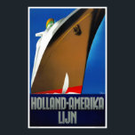 Holland America Line Netherlands Vintage Poster ポスター<br><div class="desc">Fully restored vintage travel poster from the Netherlands. Please note that our posters are high quality reproductions based on professional, very high resolution scans off the originals. Our manual retouching process does not involve the use of filters that remove any original details or texture that you will see in the...</div>