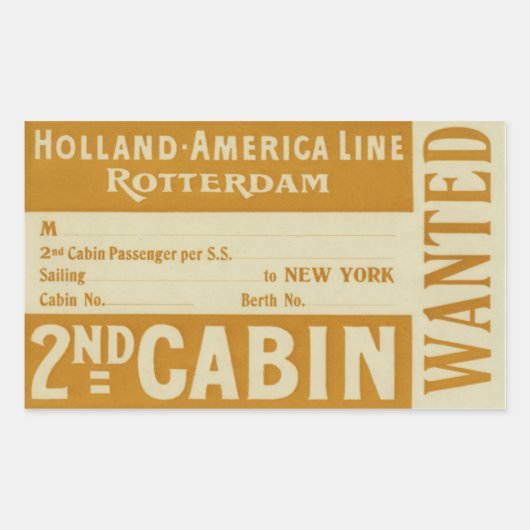 Holland America Line Rotterdam 長方形シール (正面)