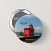 Holland Harbor South Pierhead Light 2011ボタン 缶バッジ (正面&裏面)