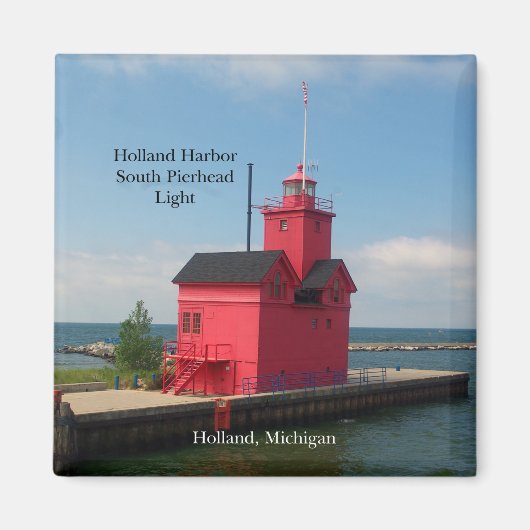 Holland Harbor South Pierhead Light 2011マグネット マグネット (正面)