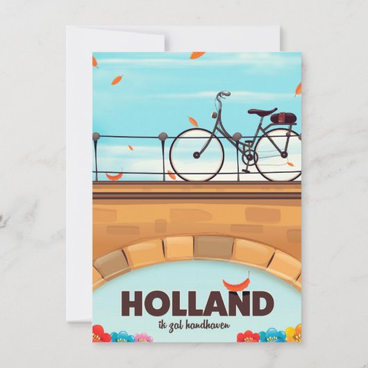 Holland "Ik zal handhaven" 自転車旅行ポスター 招待状 (裏面)
