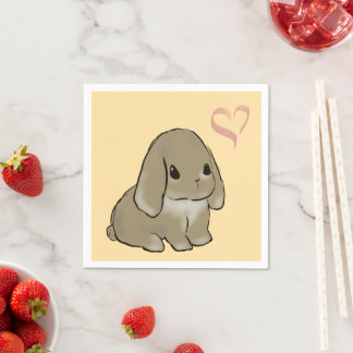 Holland lop bunny  スタンダードカクテルナプキン