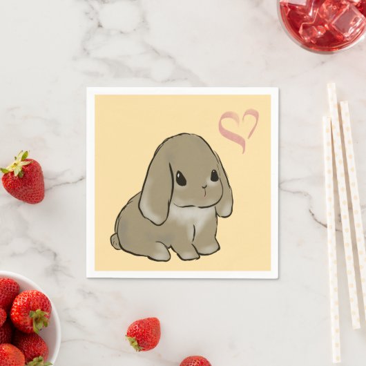 Holland lop bunny  スタンダードカクテルナプキン (インサイチュ)
