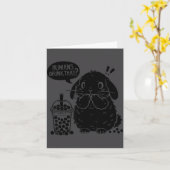 Holland Lop Rabbit And Boba Tea Funny Bunny Bubble カード (黄色い花)
