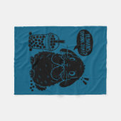 Holland Lop Rabbit And Boba Tea Funny Bunny Bubble フリースブランケット (正面(横))