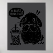Holland Lop Rabbit And Boba Tea Funny Bunny Bubble ポスター (正面)