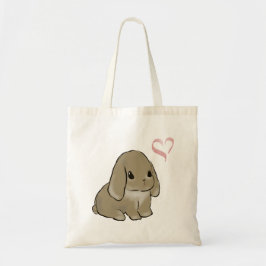Holland lop with heart  トートバッグ