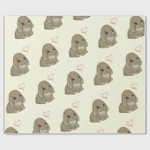 Holland lop with heart yellow ラッピングペーパー (フラット)