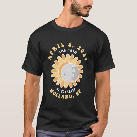 Holland New York Solar Eclipse April 8 2024 Tシャツ (正面)