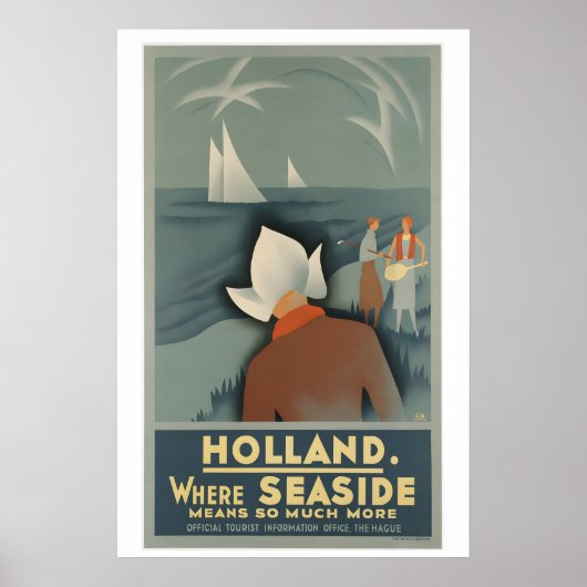 Holland Seaside Netherlands Vintage Travel Poster ポスター (正面)