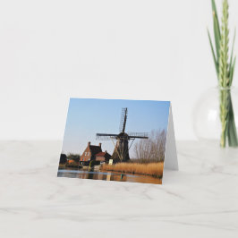 Hollandse Molen aan de waterkant. サンキューカード