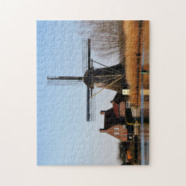 Hollandse Molen aan de waterkant. ジグソーパズル