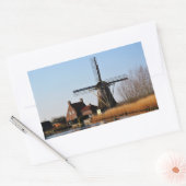 Hollandse Molen aan de waterkant. 長方形シール (封筒)