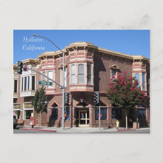 Hollister CAヒストリカル建物5th & San Benito ポストカード (正面)