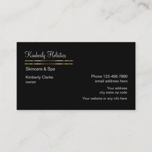 Hollisticsの美しいのスパ 名刺 (正面)