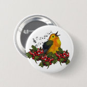 Holllyと歌っているクリスマスの鳥果実 缶バッジ (正面&裏面)