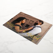 Holllyメリー写真を結婚した表示す婚約したる 箔招待状 (回転した状態)