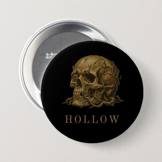 HOLLOW | 木製の遺物 スカル エステティック 缶バッジ (正面&裏面)