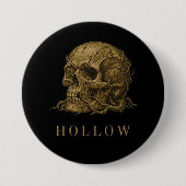 HOLLOW | 木製の遺物 スカル エステティック 缶バッジ (正面)