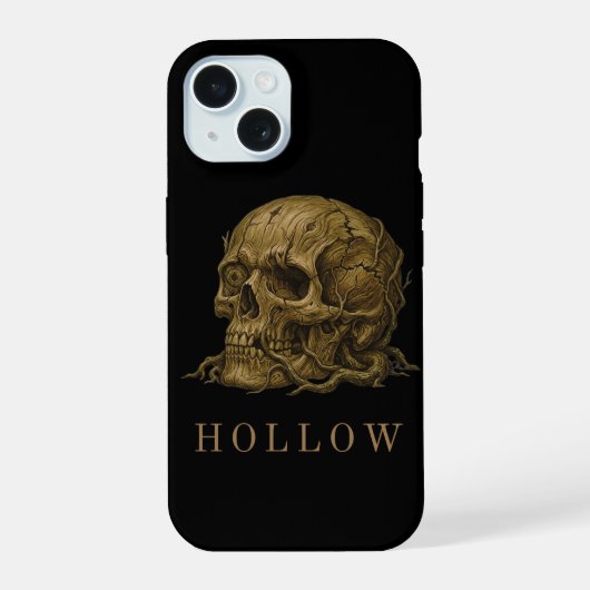 HOLLOW | 木製の遺物 スカル エステティック iPhone 15ケース (裏面)