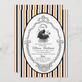 Holloween Pumpkin Little Boo Baby shower 招待状 (正面/裏面)