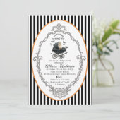 Holloween Pumpkin Little Boo Baby shower 招待状 (スタンド正面)