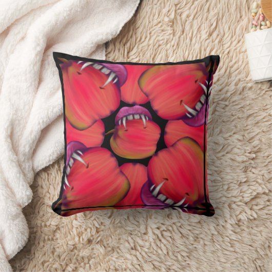 Holloween Vampire Queen Bobbing For Apples クッション (ブランケット)