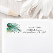 HollyとMIstletoeのクリスマスアドレス ラベル (インサイチュ)