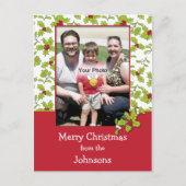 HollyとMistletoe写真クリスマスポストカード シーズンポストカード (正面)