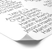 HOLLYウィンターホリデーウェディングシーティングチャートテンプレート ポスター (角)