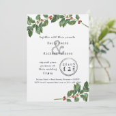 HOLLYクリスマス結婚/婚約/ディナータイプセット 招待状 (スタンド正面)