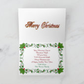 Hollyフレームクリスマスフォトカード シーズンカード (内部)