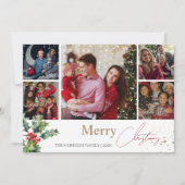 Hollyブランチ5フォトコラージクリスマス シーズンカード (正面)