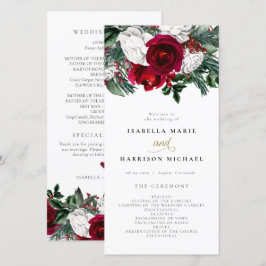 HOLLYブルガンディーウィンターフローラ金ゴールド結婚式 プログラム