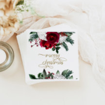 HOLLYブルゴーニュ金ゴールドフローラメリークリスマス