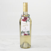 HOLLYブルゴーニュ金ゴールドフローラメリークリスマス ボトルネックタグ (ボトル)