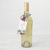 HOLLYブルゴーニュ金ゴールドフローラメリークリスマス ボトルネックタグ (アングル)