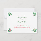 Holly写真 – 3x5クリスマスカード 招待状 (裏面)